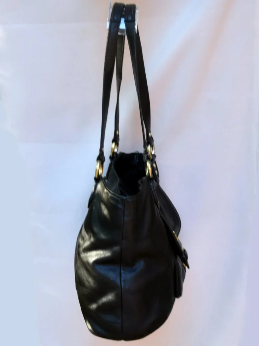 Coach Campbell Belle Carryall Hobo Shoulder Bag F24961 Black Leather